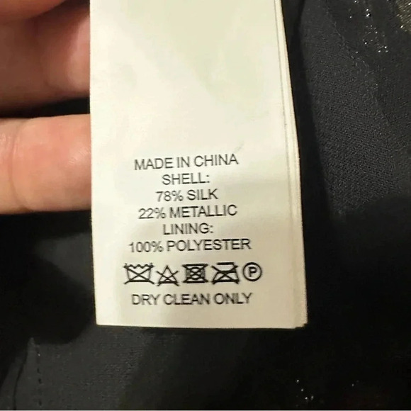 Kate Spade Large Floral Park Silk Sleeveless Ruffle Top Metallic Clip Dot - Picture 12 of 13